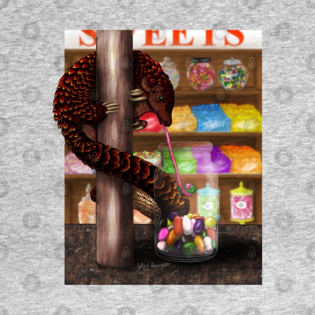 Beanz the Pangolin (print version) by Magickal Vision: The Art of Jolie E. Bonnette